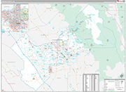 Fresno Wall Map Premium Style