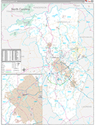 Greenville Wall Map Premium Style