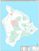 Hawaii Wall Map Premium Style