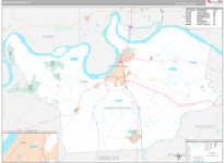 Henderson Wall Map Premium Style