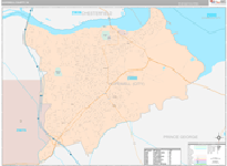 Hopewell County Wall Map Premium Style