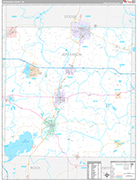 Jefferson Wall Map Premium Style