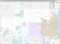 Kenosha Wall Map Premium Style