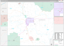 Lawrence Wall Map Premium Style