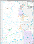 Leavenworth Wall Map Premium Style