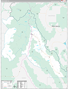 Lemhi Wall Map Premium Style