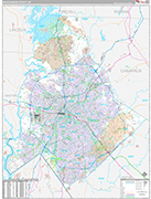 Mecklenburg Wall Map Premium Style
