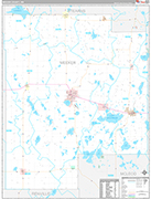Meeker Wall Map Premium Style