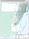 Miami-Dade Wall Map Premium Style