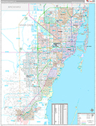 Miami-Dade Wall Map Premium Style