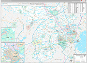 Middlesex Wall Map Premium Style