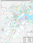 Middlesex Wall Map Premium Style