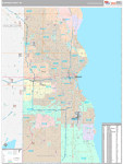 Milwaukee Wall Map Premium Style