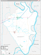Mississippi Wall Map Premium Style