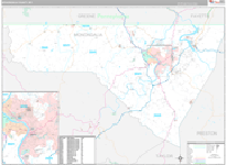 Monongalia Wall Map Premium Style