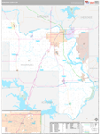 Muskogee Wall Map Premium Style