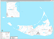 Nantucket Wall Map Premium Style