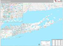 Nassau-Suffolk Wall Map Premium Style