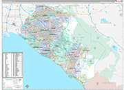 Orange Wall Map Premium Style