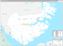 Pamlico Wall Map Premium Style