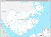 Pamlico Wall Map Premium Style
