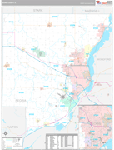 Peoria Wall Map Premium Style