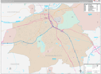 Petersburg County Wall Map Premium Style