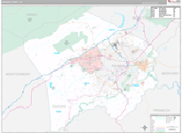 Roanoke Wall Map Premium Style