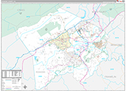 Roanoke Wall Map Premium Style