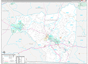 Rutherford Wall Map Premium Style