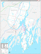 Sagadahoc Wall Map Premium Style