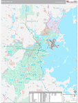 Suffolk Wall Map Premium Style