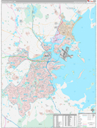 Suffolk Wall Map Premium Style