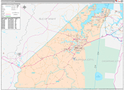 Suffolk Wall Map Premium Style