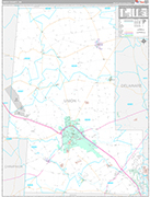 Union County Wall Map Premium Style