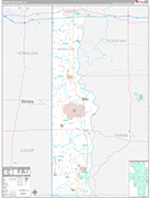 Vermillion Wall Map Premium Style