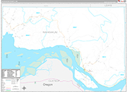 Wahkiakum Wall Map Premium Style