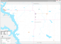 Walworth Wall Map Premium Style