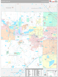 Waukesha Wall Map Premium Style