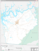 Wayne County Wall Map Premium Style