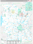 Worcester Wall Map Premium Style