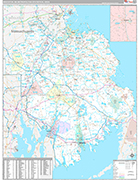 Brockton Wall Map Premium Style