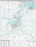 Cincinnati Metro Area Wall Map Premium Style