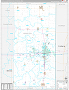 Danville Metro Area Wall Map Premium Style