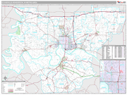 Evansville Wall Map Premium Style