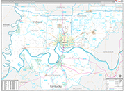 Evansville Wall Map Premium Style