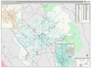 Fresno Wall Map Premium Style