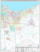 Gary Metro Area Wall Map Premium Style