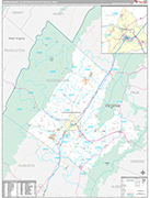 Harrisonburg Metro Area Wall Map Premium Style