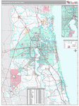 Jacksonville Wall Map Premium Style